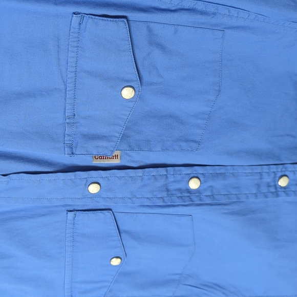 Carhartt Blue Sleeveless Utility Snap Closure Summer Top Blouse size XL - Picture 5 of 7